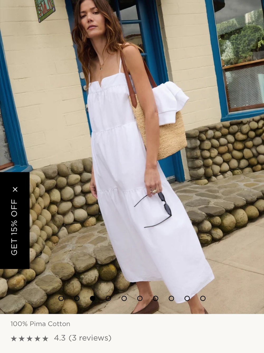 Nation LA nwot White Tiered Pima Cotton Sundress